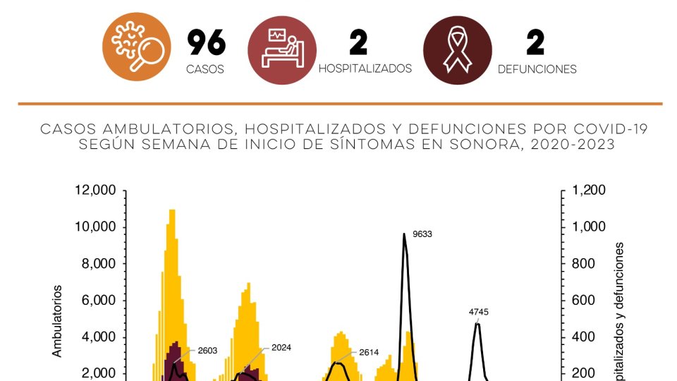 Salud Sonora confirma 96 casos de Covid-19 en la entidad